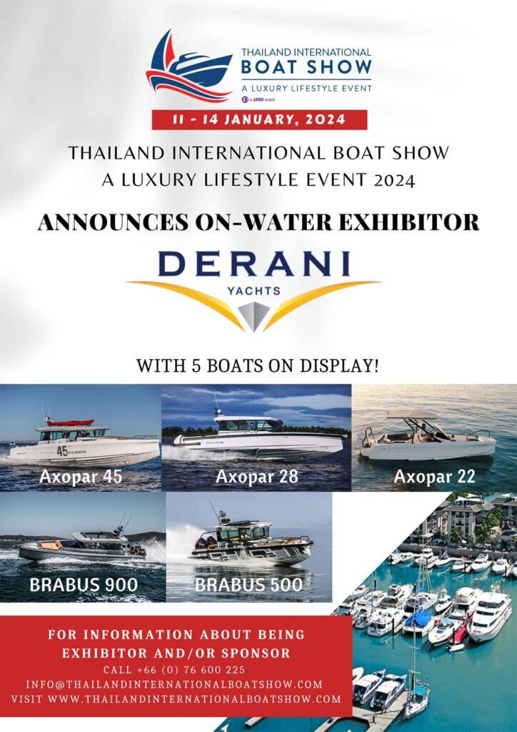 Announces On-Water Exhibitor DERANI Yachts With 5 Boats on Display!