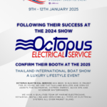 Octopus Electrical Service Confirm their booth at the 2025 at The Thailand International Boat Show A Luxury Lifestyle Event