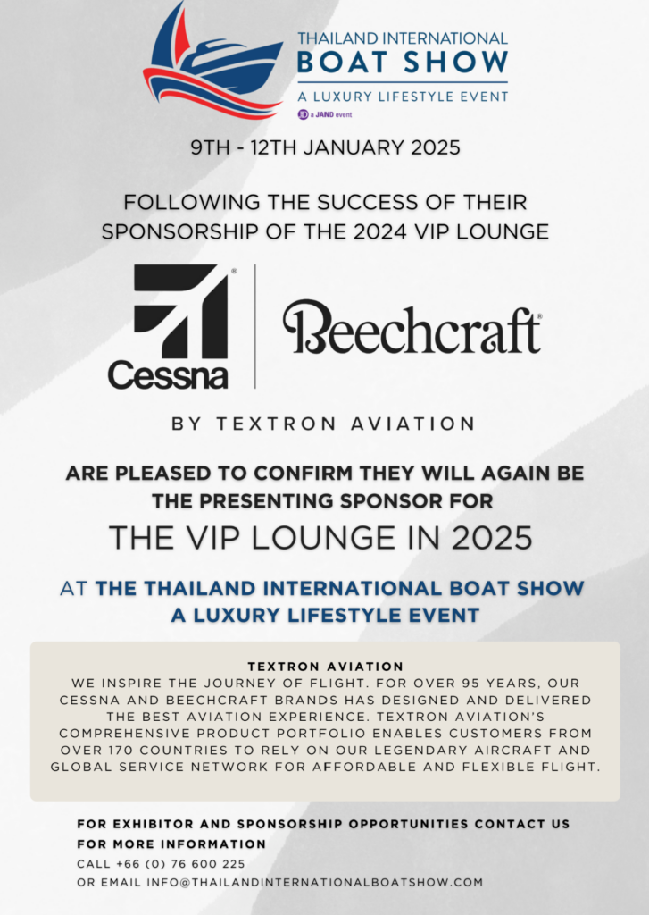 Cessna & Beechcraft announce Sponsorship at The Thailand International Boat Show A Luxury Lifestyle Event 2025